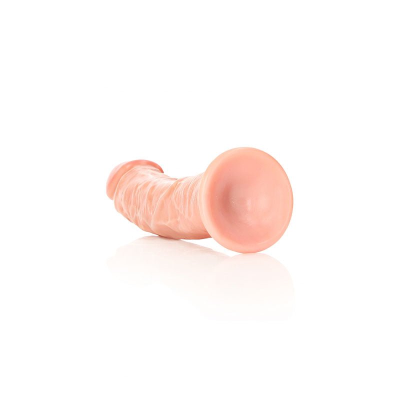 REALROCK Realistic Regular Curved Dildo with Suction Cup - 18 cm - Flesh 18 cm (7'') Dong - silkandsin