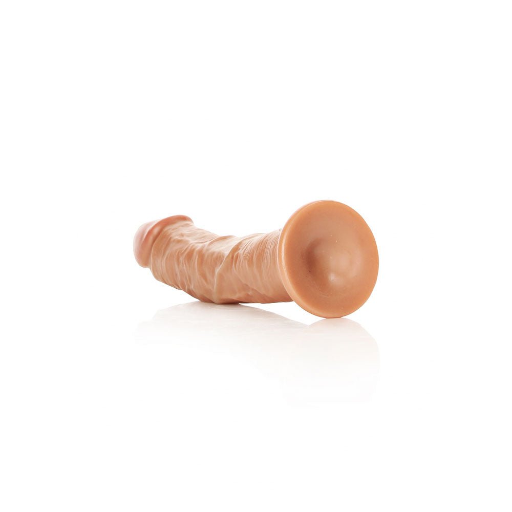 REALROCK Realistic Regular Curved Dildo with Suction Cup - 18 cm - Tan 18 cm (7'') Dong - silkandsin