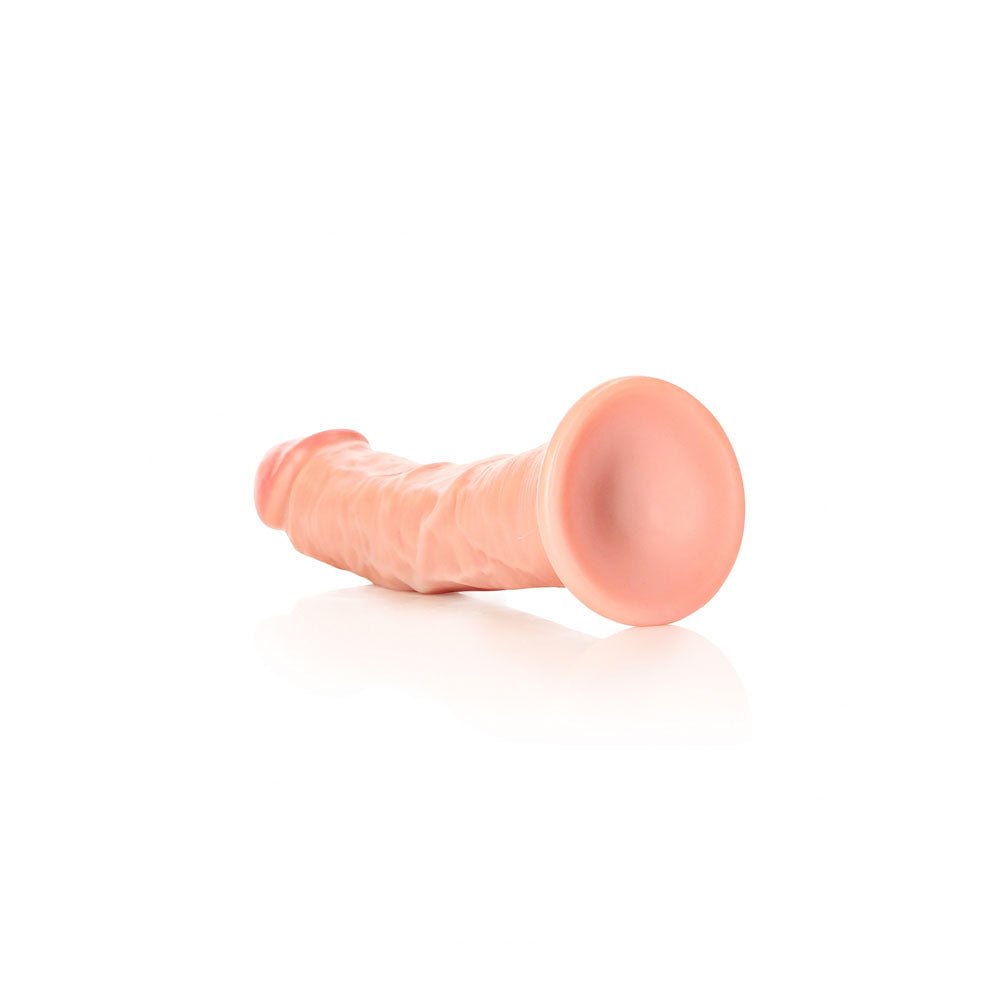 REALROCK Realistic Regular Curved Dildo with Suction Cup - 20 cm - Flesh 20 cm (8'') Dong - silkandsin