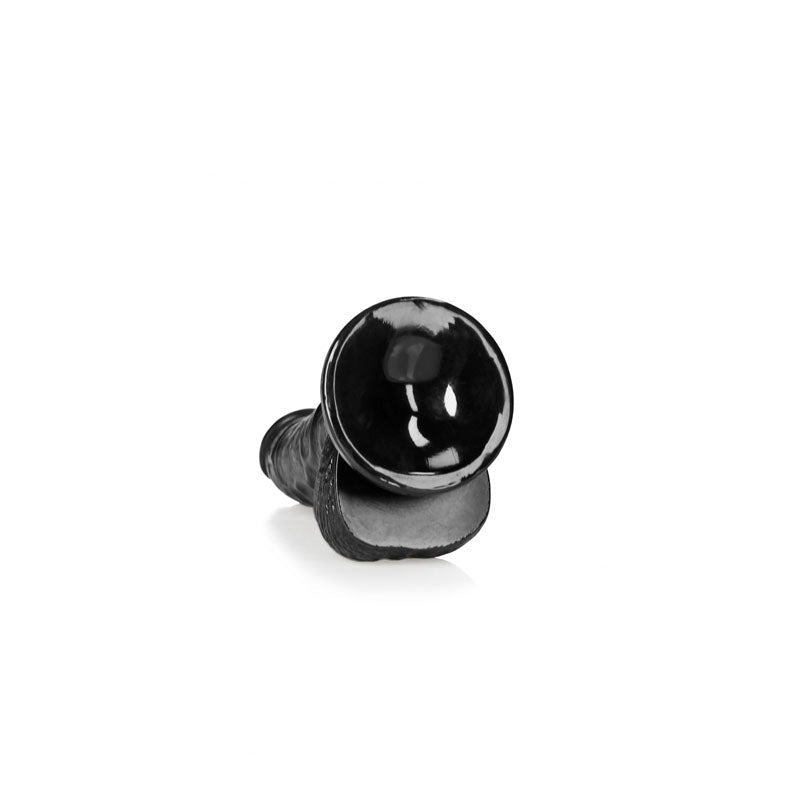 REALROCK Realistic Regular Curved Dong with Balls - 15.5 cm - Black 15.5 cm (6'') Dong - Silk and Sin