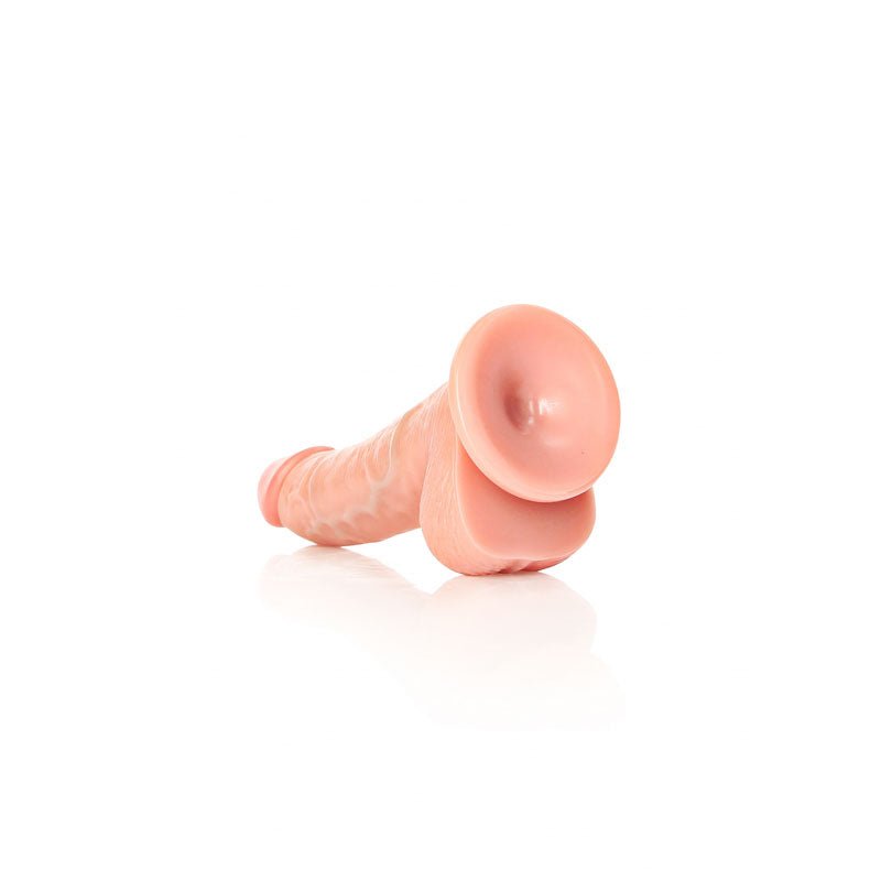 REALROCK Realistic Regular Curved Dong with Balls - 15.5 cm - Flesh 15.5 cm (6'') Dong - silkandsin