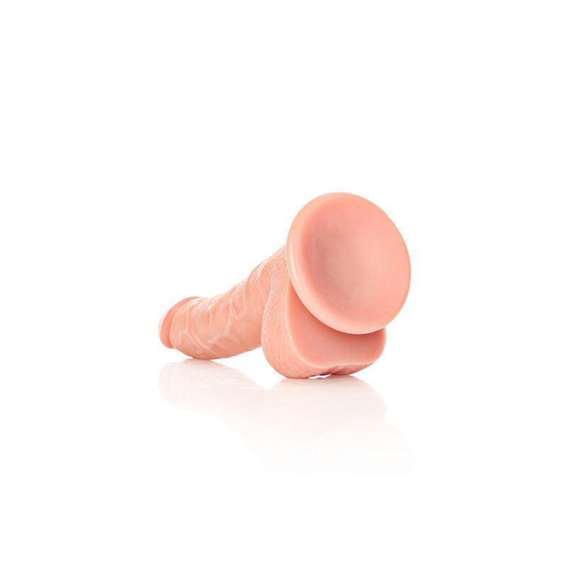REALROCK Realistic Regular Curved Dong with Balls - 18 cm - Flesh 18 cm (7'') Dong - silkandsin