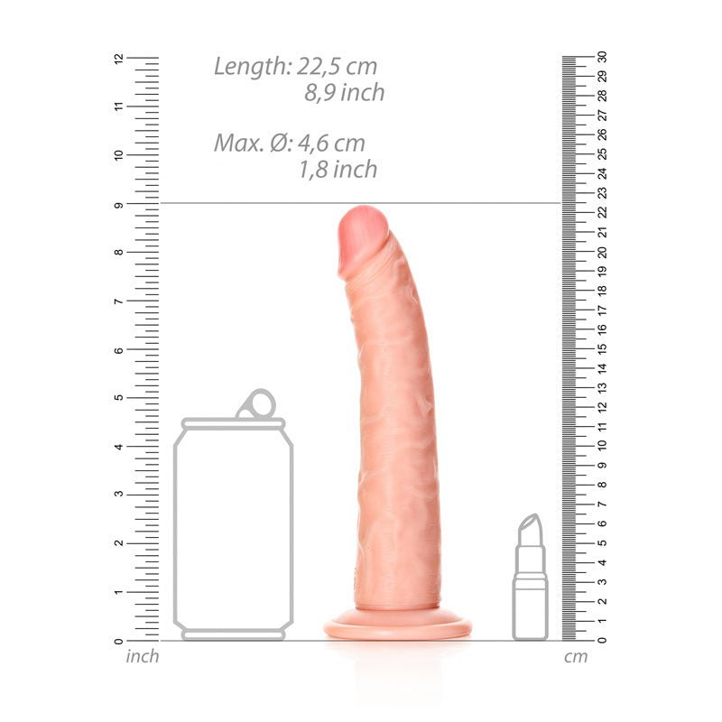 REALROCK Realistic Slim Dildo with Suction Cup - 20.5cm - Flesh 20.5 cm (8'') Dong - silkandsin