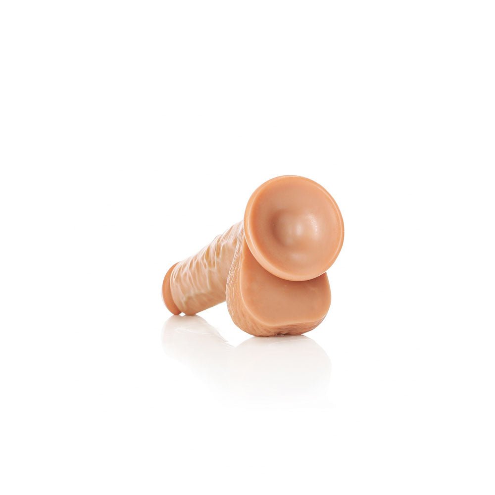 REALROCK Straight Realistic Dildo with Balls - 18 cm - Tan 18 cm (7'') Dong - silkandsin