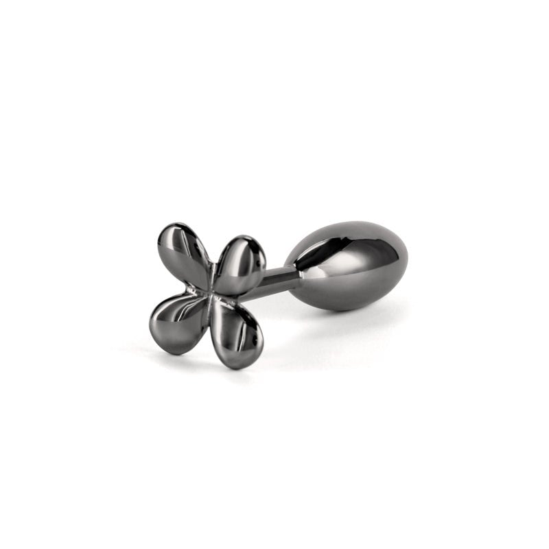 Rear Assets Clover - Gunmetal - Gunmetal 9.2 cm Metallic Butt Plug - Silk and Sin