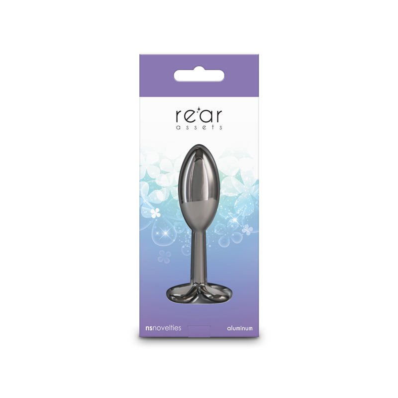 Rear Assets Clover - Gunmetal - Gunmetal 9.2 cm Metallic Butt Plug - Silk and Sin