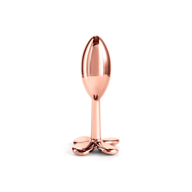 Rear Assets Clover - Rose Gold - Rose Gold 9.2 cm Metallic Butt Plug - Silk and Sin