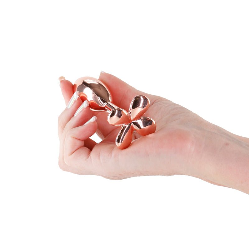 Rear Assets Clover - Rose Gold - Rose Gold 9.2 cm Metallic Butt Plug - Silk and Sin