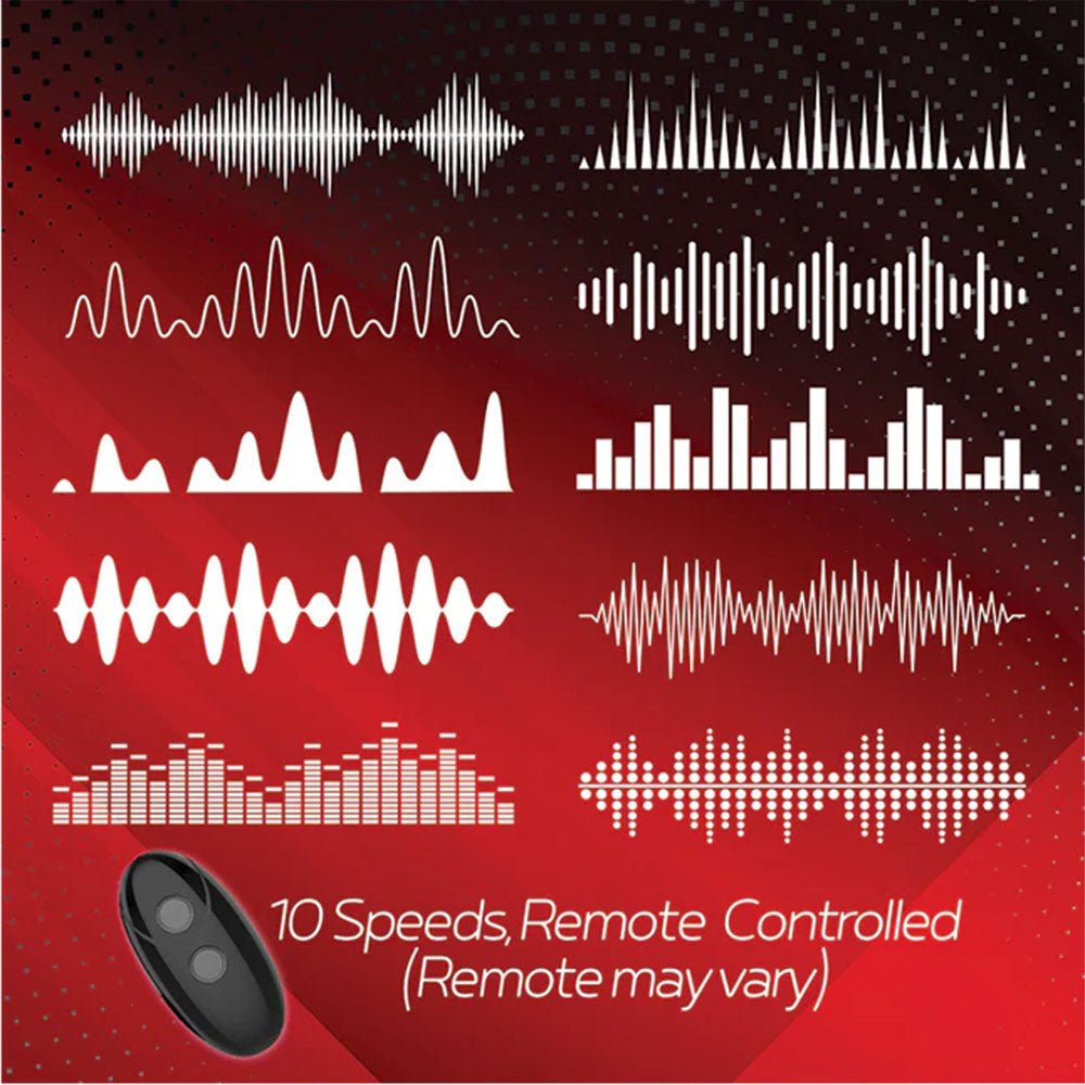Red Dot Rings - V2 - Black USB Rechargeable Vibrating Cock & Ball Ring with Remote - silkandsin
