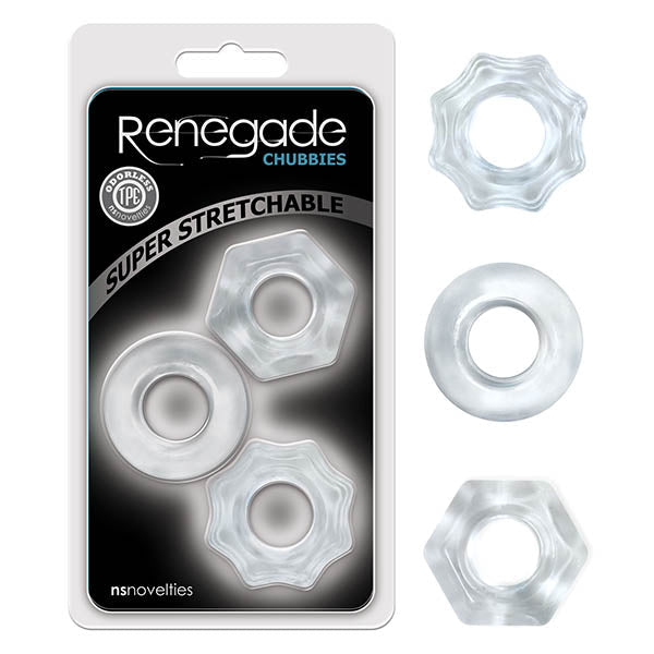 Renegade Chubbies - Clear Cock Rings - Set of 3 - Silk and Sin