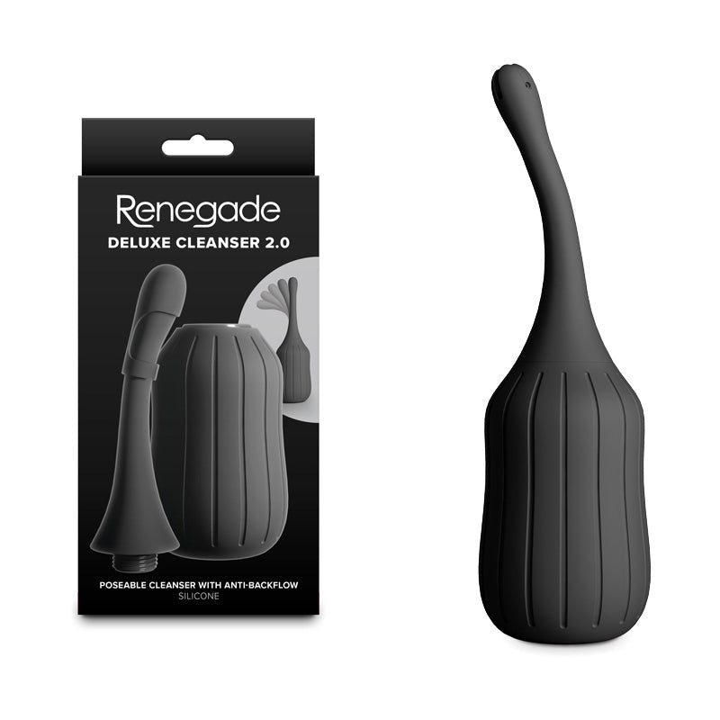 Renegade Deluxe Cleanser 2.0 - Black - Black Unisex Douche - Silk and Sin