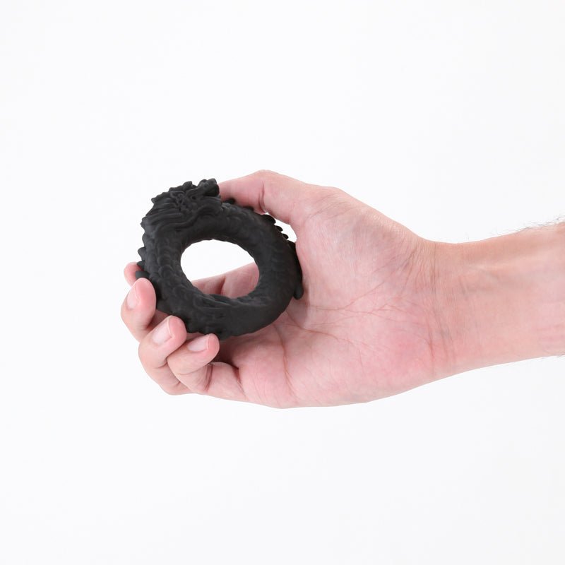 Renegade Dragon Ring - Black - Black Cock Ring - Silk and Sin
