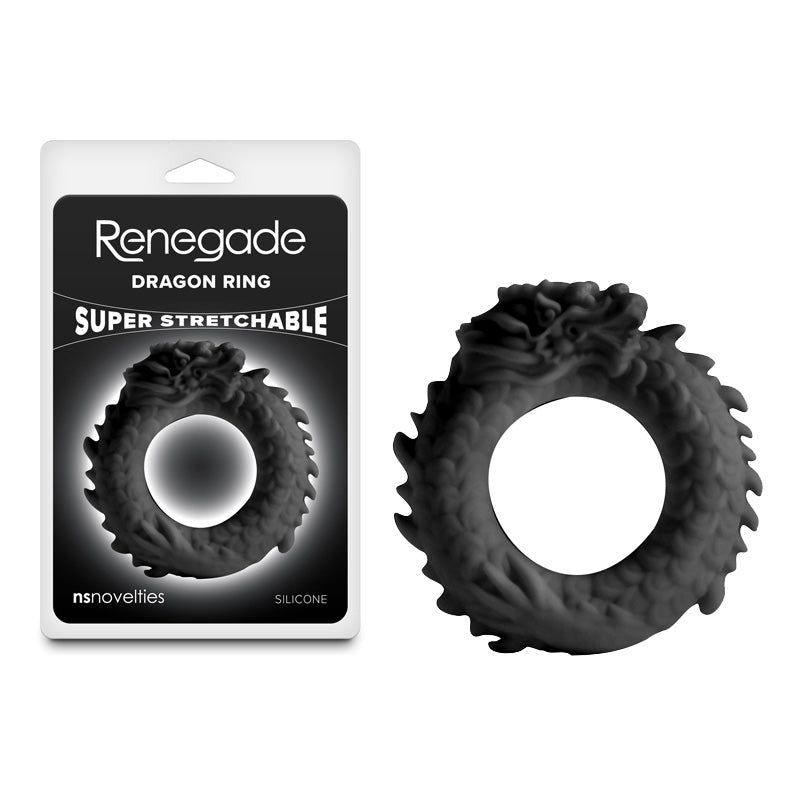 Renegade Dragon Ring - Black - Black Cock Ring - Silk and Sin