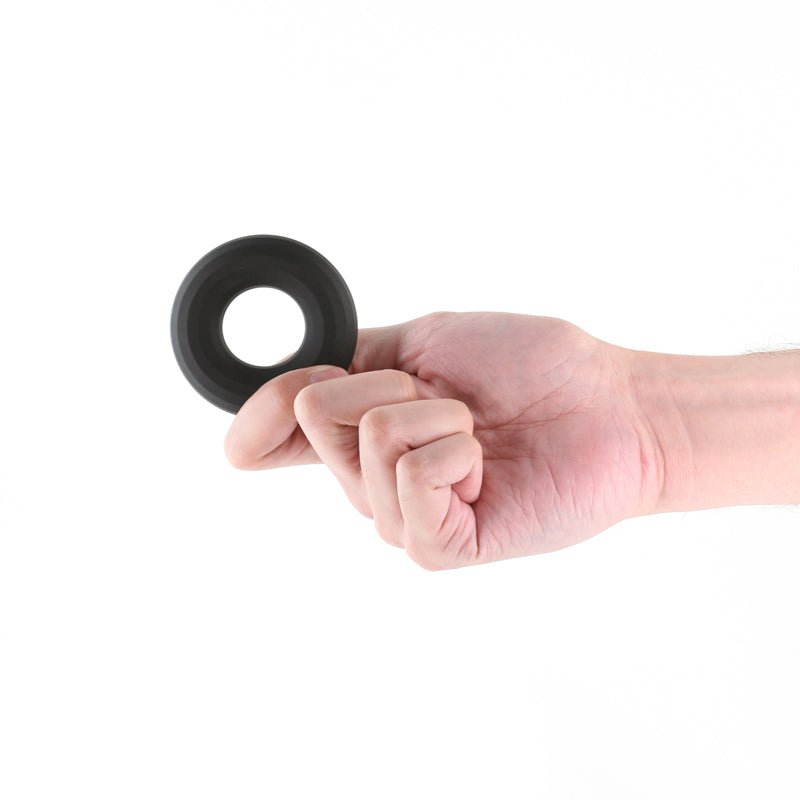 Renegade Fireman Ring - Large - Black - Black Large Cock Ring - Silk and Sin