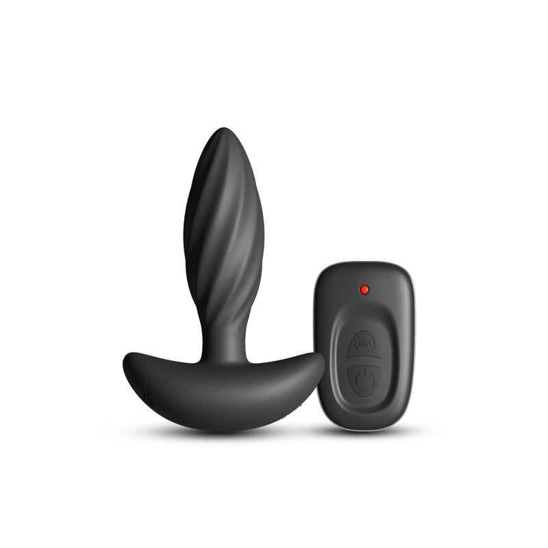 Renegade Flash - Black - Black 10.3 cm USB Rechargeable Vibrating Butt Plug - Silk and Sin