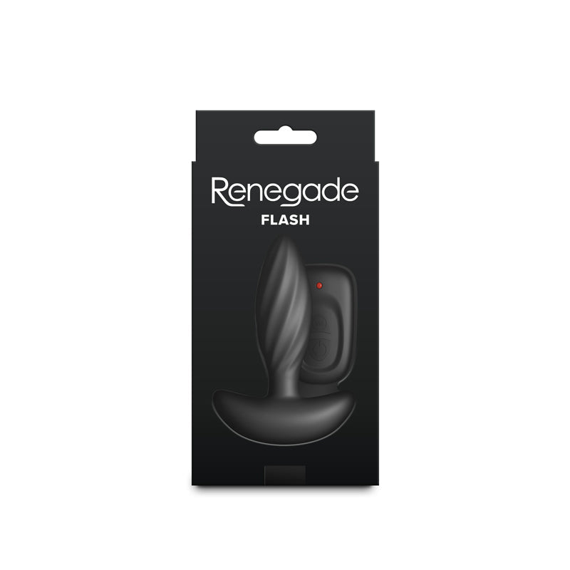 Renegade Flash - Black - Black 10.3 cm USB Rechargeable Vibrating Butt Plug - Silk and Sin