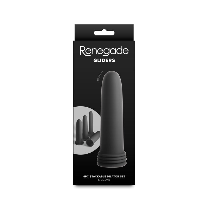 Renegade Gliders - Black - Black Anal Dilators - Set of 4 - Silk and Sin