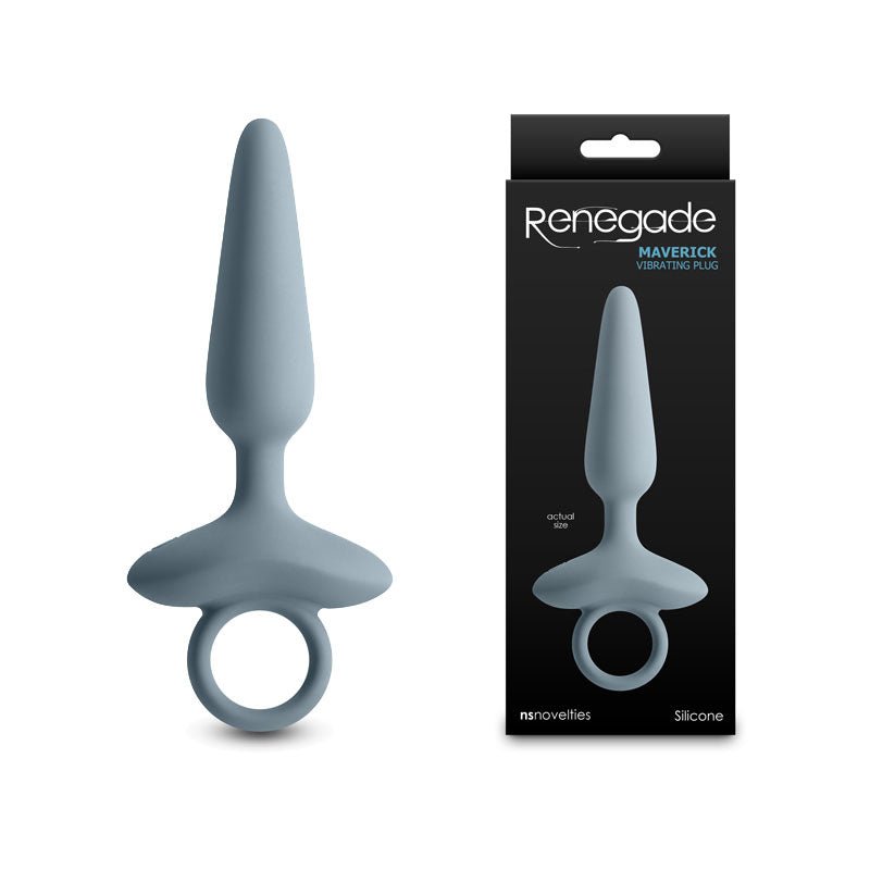 Renegade Maverick - Grey - Grey 15 cm USB Rechargeable Vibrating Butt Plug - Silk and Sin