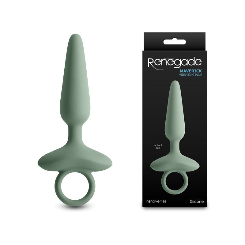 Renegade Maverick - Sage - Green 15 cm USB Rechargeable Vibrating Butt Plug - Silk and Sin