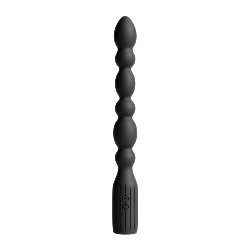 Renegade Prime - Black - Black 28.8 cm USB Rechargeable Vibrating Anal Beads - Silk and Sin