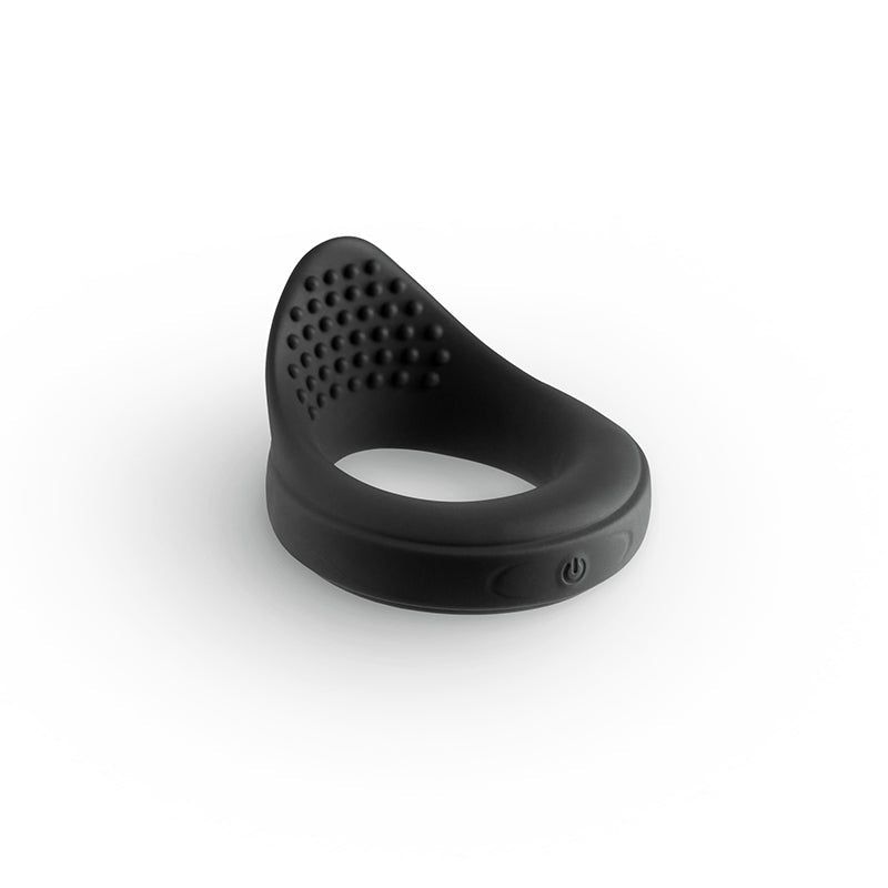 Renegade Slider - Black - Black USB Rechargeable Vibrating Cock Ring - Silk and Sin