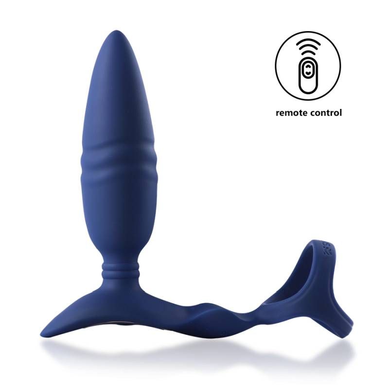 RingnRear Dual Thrusting Anal Probe with Cockring and Remote - Silk and Sin