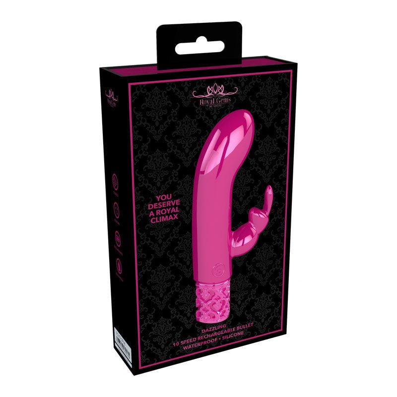 ROYAL GEMS Dazzling - Silicone Rechargeable Bullet - Pink 12 cm USB Rechargeable Bullet - silkandsin