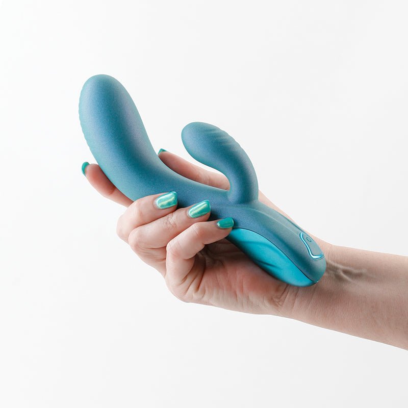 Royals - Regent - Metallic Green - Metallic Green 19.3 cm USB Rechargeable Rabbit Vibrator - Silk and Sin