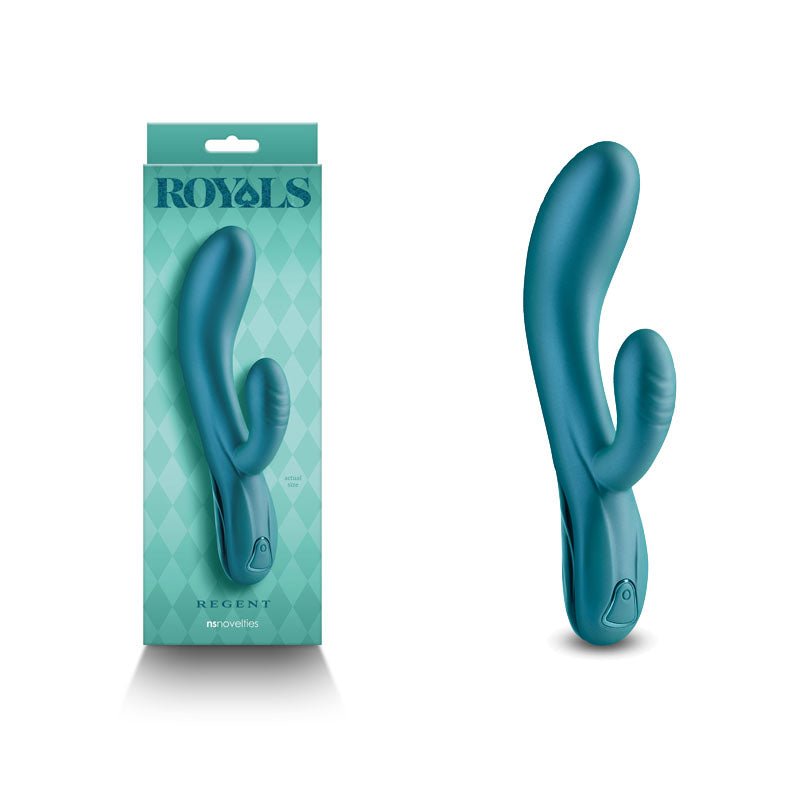 Royals - Regent - Metallic Green - Metallic Green 19.3 cm USB Rechargeable Rabbit Vibrator - Silk and Sin