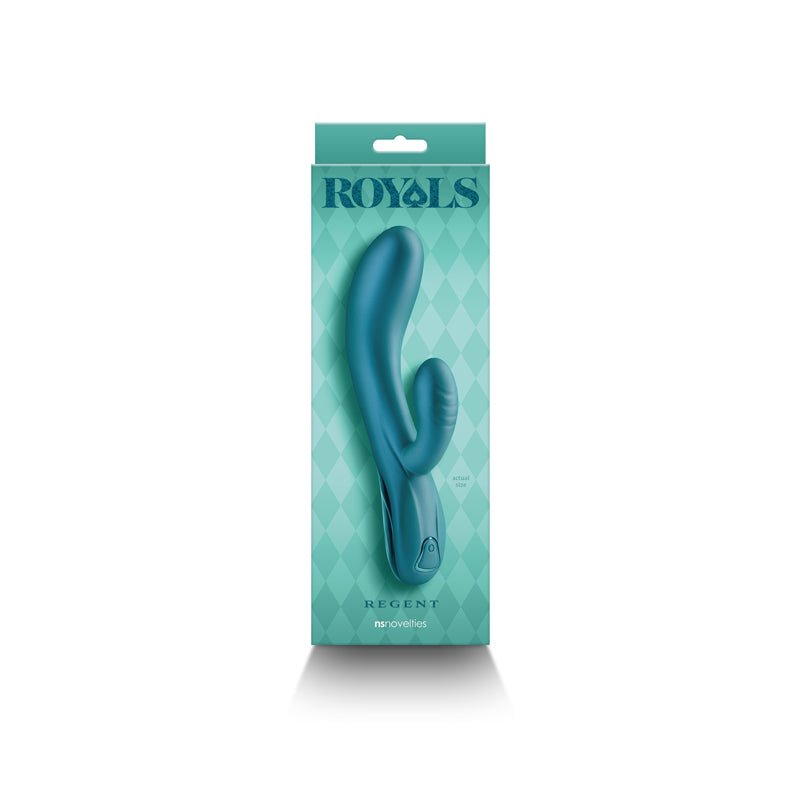 Royals - Regent - Metallic Green - Metallic Green 19.3 cm USB Rechargeable Rabbit Vibrator - Silk and Sin