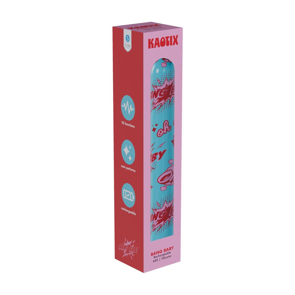 S - LINE Kaotix Bang Baby - Blue 17.8 cm USB Rechargeable Vibrator - silkandsin