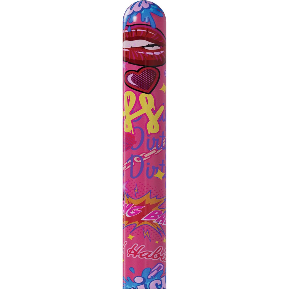 S - LINE Kaotix Pop Art - Pink 17.8 cm USB Rechargeable Vibrator - silkandsin
