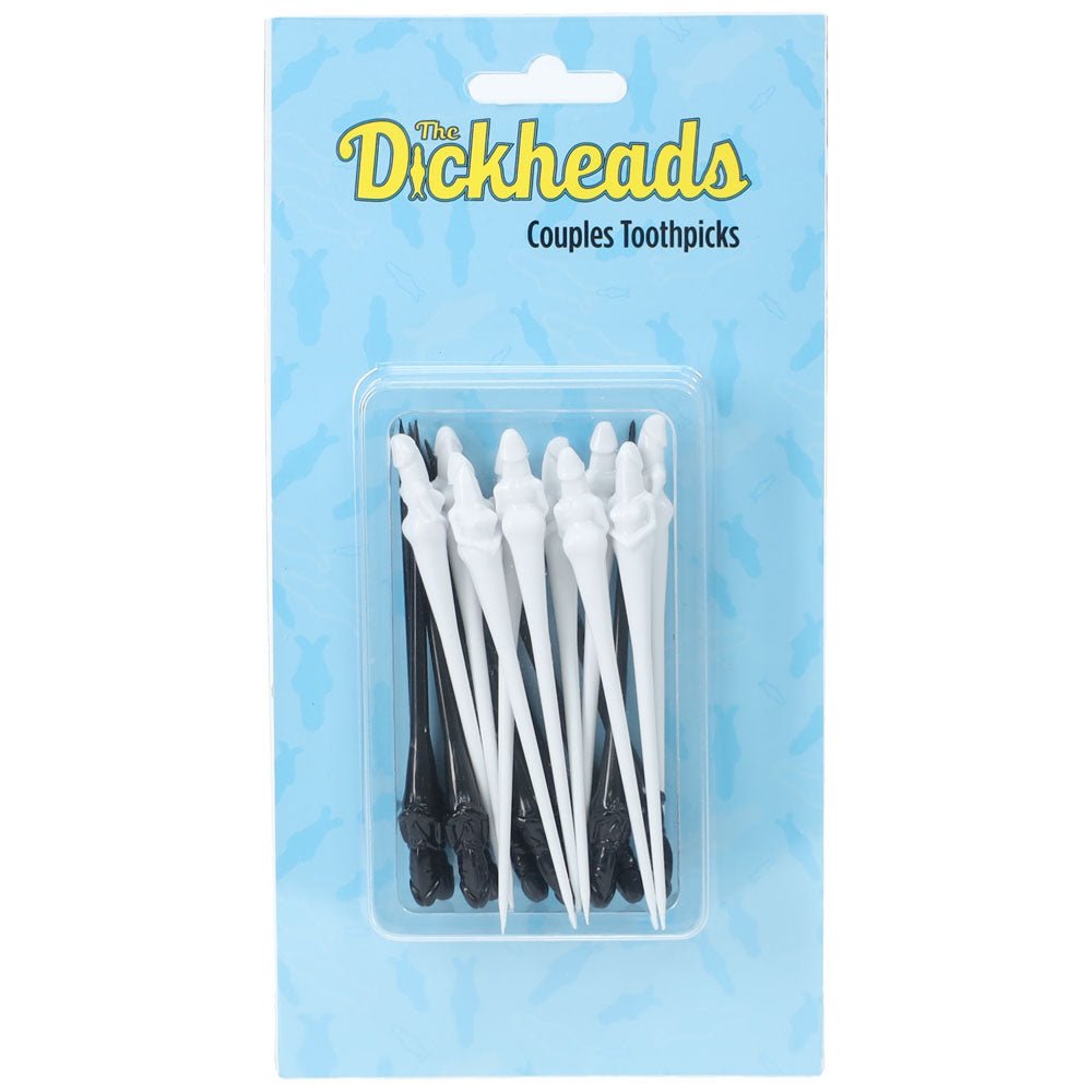 S - LINE The Dickheads - Couples Toothpicks - Black/White Novelty Toothpicks - 20 Pack - silkandsin