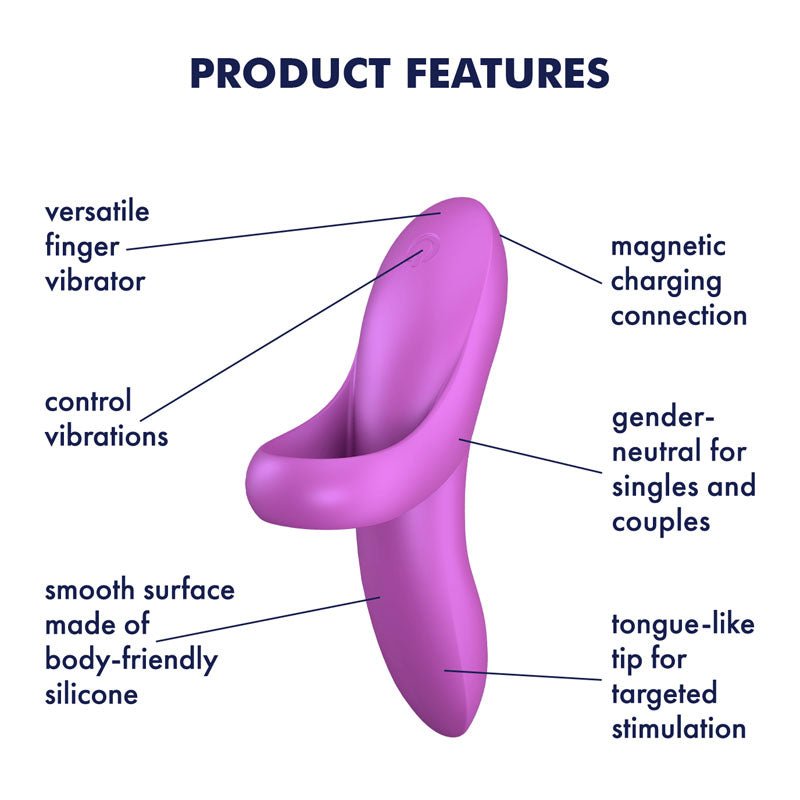 Satisfyer Bold Lover - Dark Pink USB Rechargeable Finger Stimulator - silkandsin