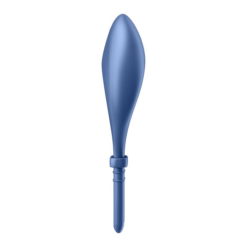 Satisfyer Bullseye - Blue - Blue Vibrating Adjustable Lasso Cock Ring - silkandsin