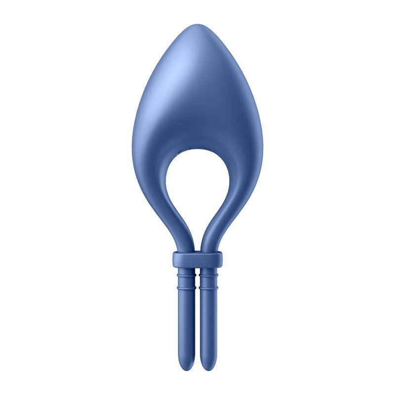 Satisfyer Bullseye - Blue - Blue Vibrating Adjustable Lasso Cock Ring - silkandsin