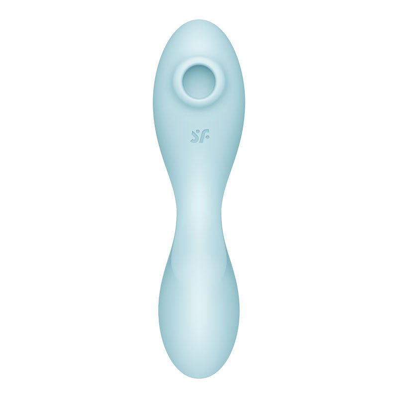 Satisfyer Curvy Trinity 5 - Blue USB Rechargeable Air Pulse Stimulator & Vibrator with App Control - silkandsin