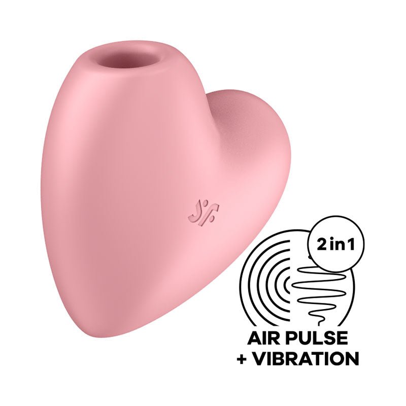 Satisfyer Cutie Heart - Light Pink - Light Pink USB Rechargeable Air Pulsation Stimulator with Vibration - silkandsin