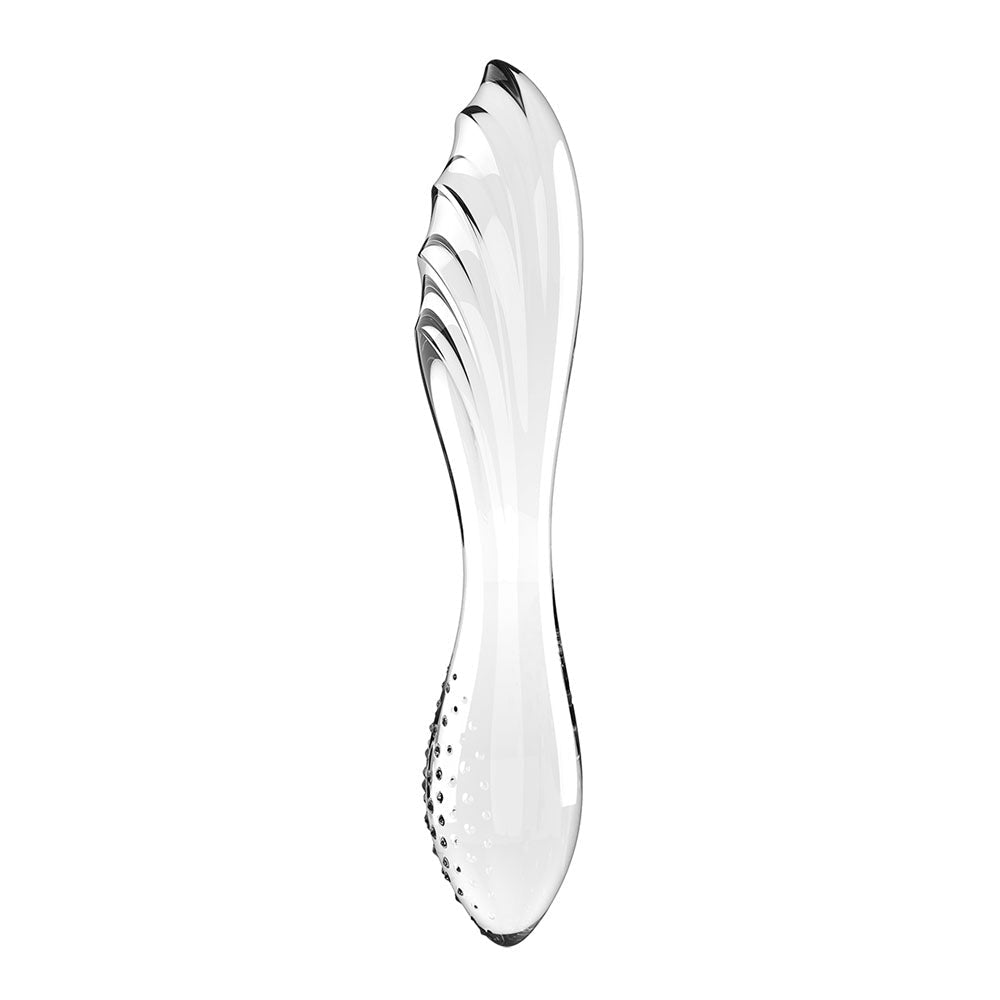 Satisfyer Dazzling Crystal 1 - Clear - Clear Glass Double Ended Dildo - Silk and Sin