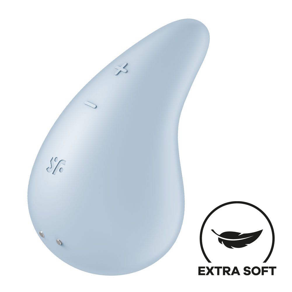 Satisfyer Dew Drop - Light Blue USB Rechargeable Stimulator - Silk and Sin