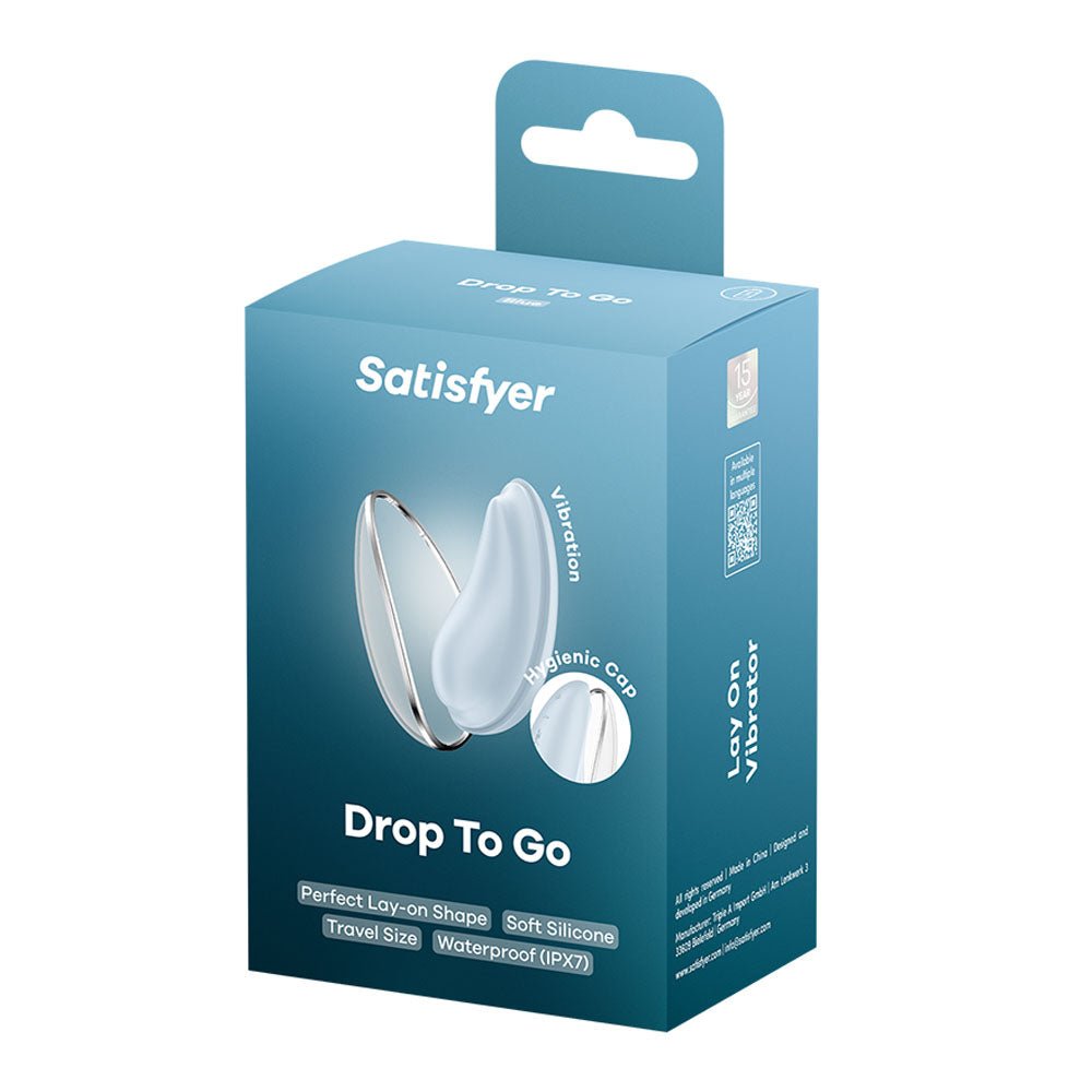 Satisfyer Drop To Go - Blue - Blue USB Rechargeable Clitoral Stimulator - Silk and Sin