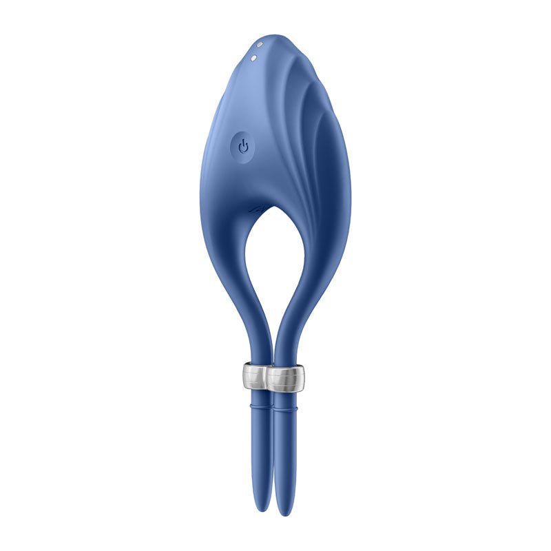 Satisfyer Duelist - Blue Vibrating Adjustable Lasso Cock Ring - silkandsin