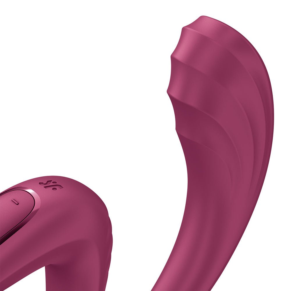 Satisfyer G For Goddess 3 - Wine Red - Wine Red 16 cm USB-C Rechargeable Vibrator with Clit Stim - Silk and Sin