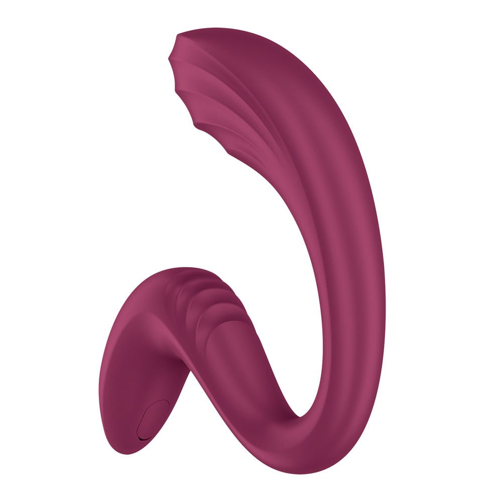 Satisfyer G For Goddess 3 - Wine Red - Wine Red 16 cm USB-C Rechargeable Vibrator with Clit Stim - Silk and Sin