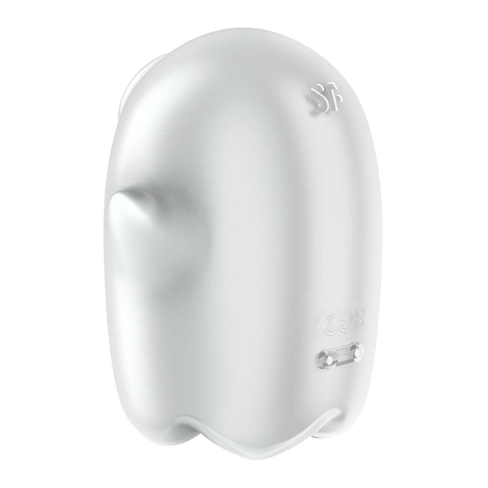 Satisfyer Glowing Ghost - White - Glow in Dark White USB Rechargeable Air Pulse Stimulator - Silk and Sin