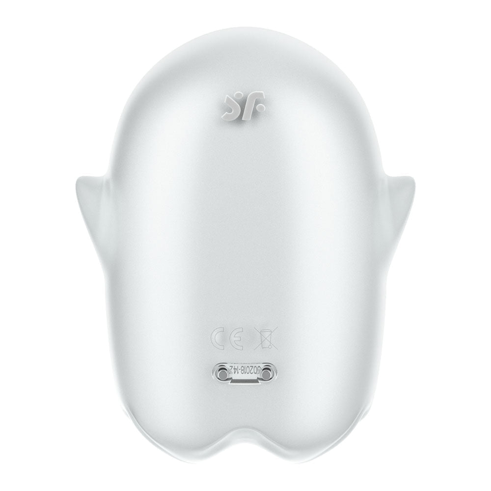 Satisfyer Glowing Ghost - White - Glow in Dark White USB Rechargeable Air Pulse Stimulator - Silk and Sin