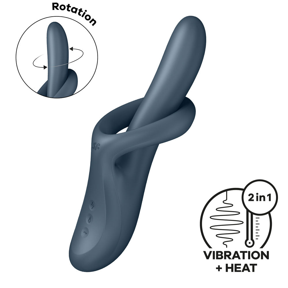Satisfyer Heat Flex 4 - Grey - Grey USB Rechargeable Heating Vibrator - Silk and Sin