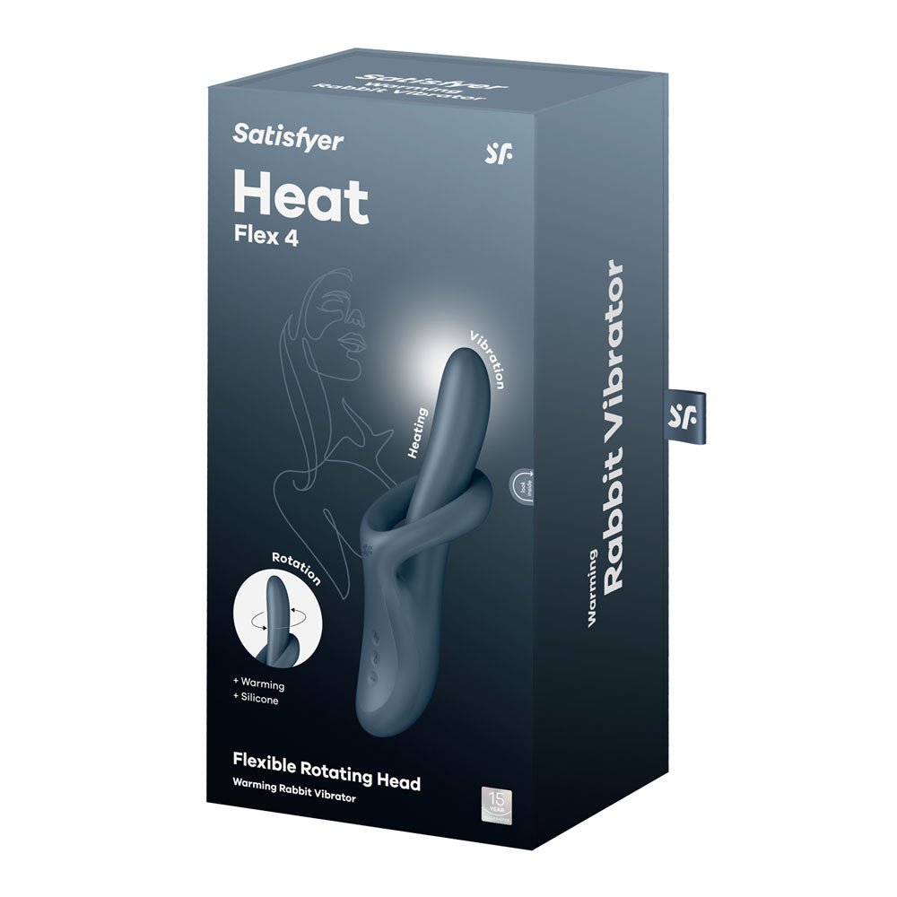 Satisfyer Heat Flex 4 - Grey - Grey USB Rechargeable Heating Vibrator - Silk and Sin