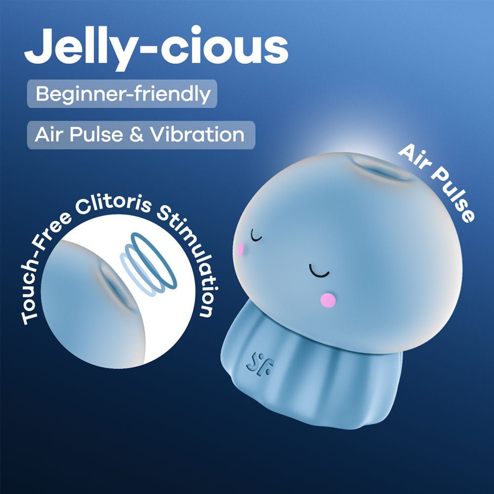 Satisfyer Jelly - cious - Blue USB Rechargeable Air Pulse Stimulator - silkandsin