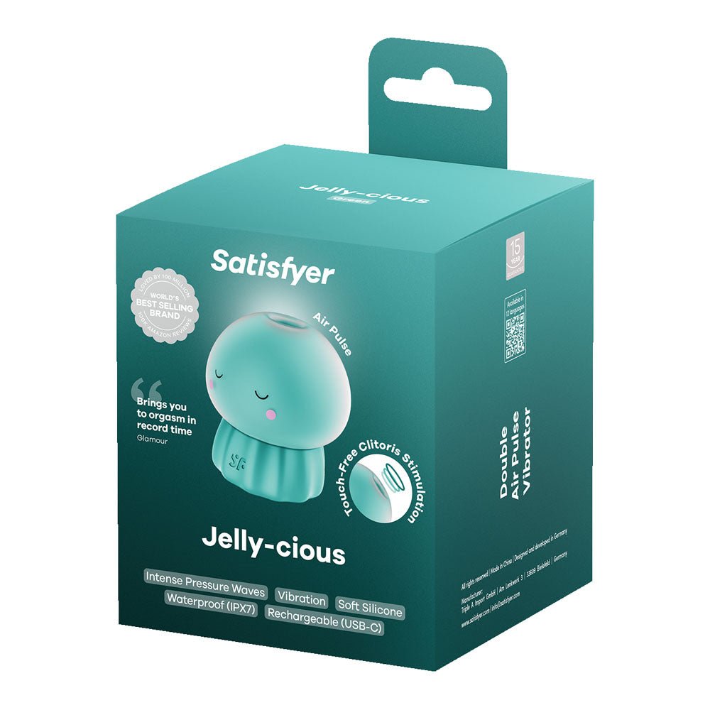 Satisfyer Jelly - cious - Green - Green USB Rechargeable Air Pulse Stimulator - silkandsin